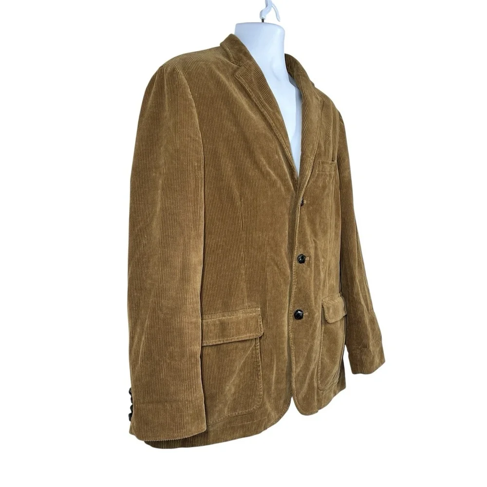 Vtg J Crew Corduroy Blazer Mens L Brown Elbow Patches Ivy Style Preppy Academia - Picture 4 of 9